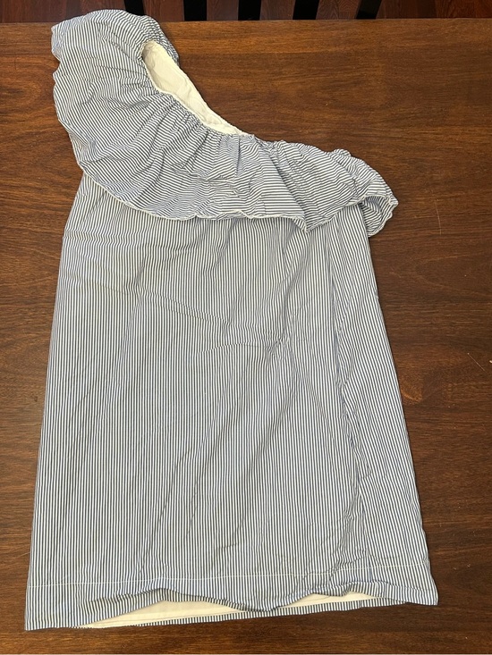 Abercrombie & Fitch Dresses & Skirts - Abercrombie & Fitch White and Blue Off-Shoulder Top